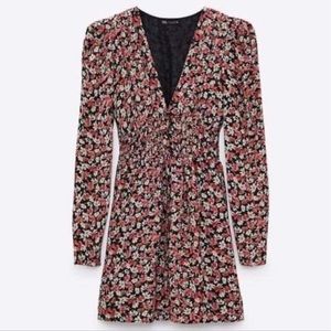 Zara floral mini dress